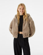 Load image into Gallery viewer, Hooded teddy jacket
