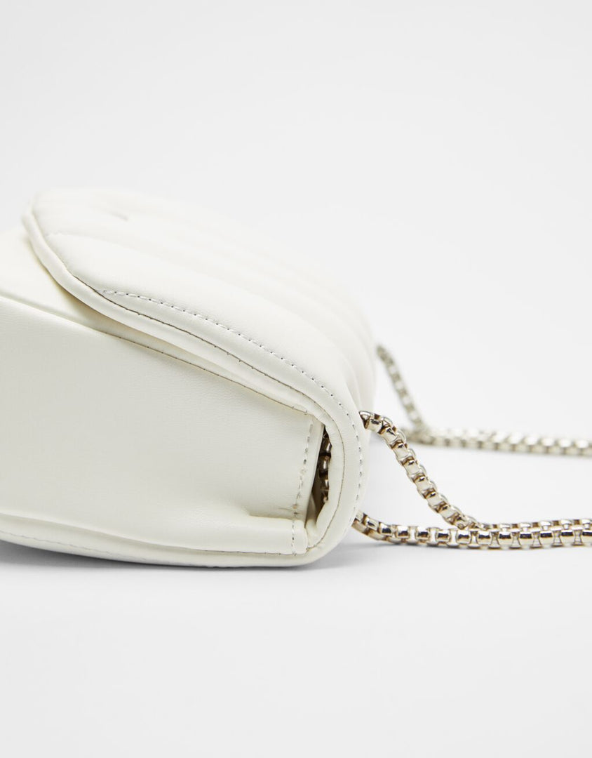 Handbag with vertical chain