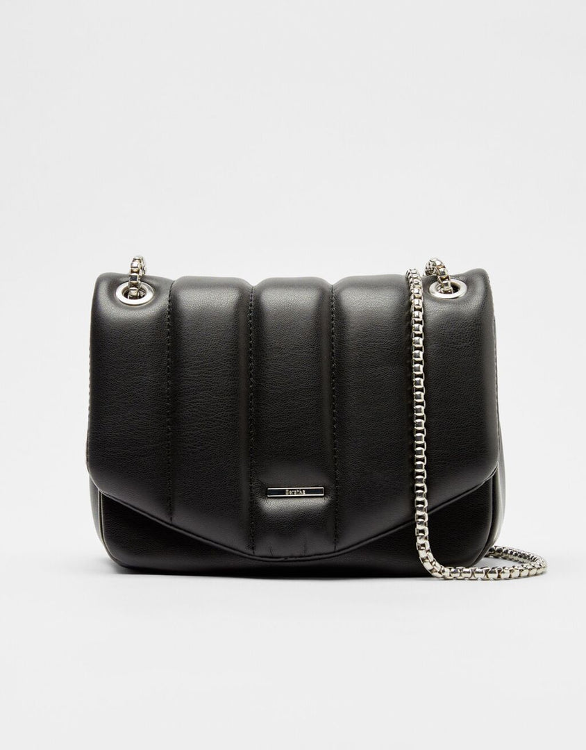 Handbag with vertical chain